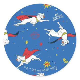 Krypto Flying Pattern Classic Round Sticker
