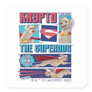 Krypto The Super-Dog Comic Panels Square Sticker