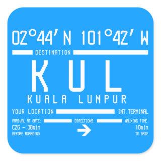Kuala Lumpur International Airport Code Square Sticker
