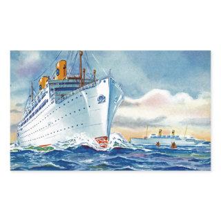 Kungsholm and Gripsholm at Sea Rectangular Sticker