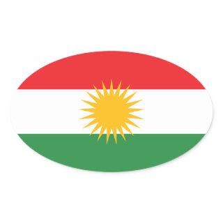 Kurdistan Flag Oval Sticker