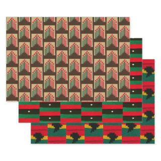 Kwanzaa Candles Africa Map Artisan Crochet Print  Sheets