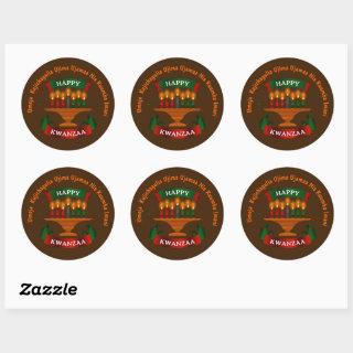 Kwanzaa Candles Red Black Green 7 Principles Classic Round Sticker