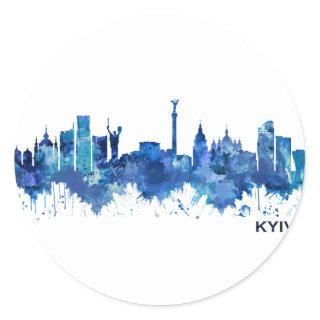 Kyiv Ukraine Skyline Blue Classic Round Sticker