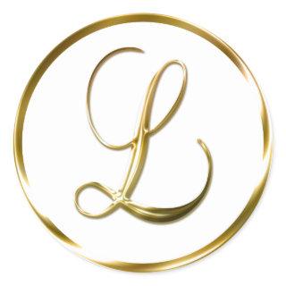 L Monogram Faux Gold Envelope Or Favor Seal