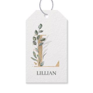 L Monogram Floral Personalized Gift Tags