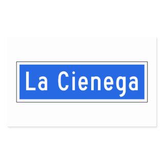 La Cienega Boulevard, Los Angeles, CA Street Sign Rectangular Sticker
