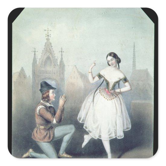 La Esmeralda': Carlotta Grisi  & Jules Perrot Square Sticker