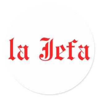 la jefa classic round sticker