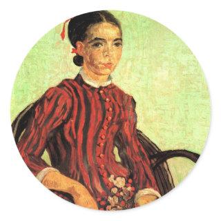 La Mousme, Sitting by Vincent van Gogh Classic Round Sticker