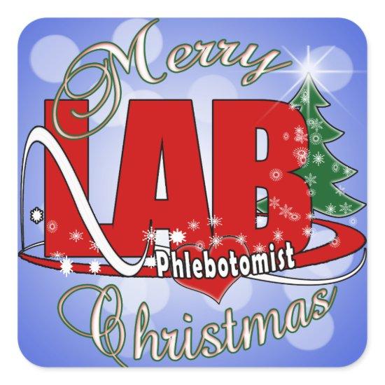 LAB PHLEBOTOMIST CHRISTMAS SQUARE STICKER
