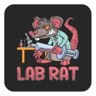 Lab Tech Lab Rat Laboratory Chemist Technician Square Sticker