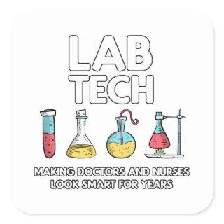 Lab Tech Laboratory Square Sticker