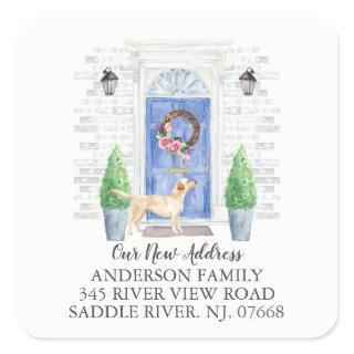 Labrador Retriever Blue Door New Address Label