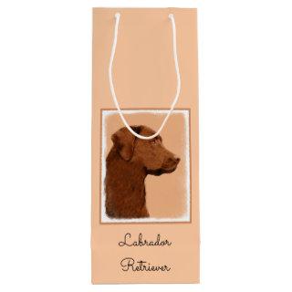 Labrador Retriever (Chocolate) Painting - Dog Art Wine Gift Bag