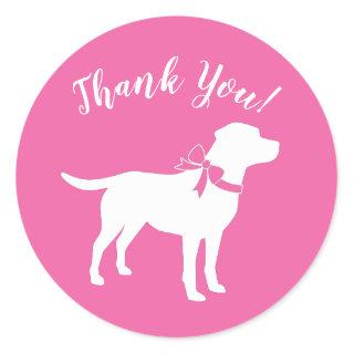 Labrador Theme Dog Baby Shower Pink Lab Classic Round Sticker