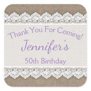 Lace Birthday Thank You Favor Tags Lavender Lilac