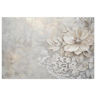 Lace patina, and Floral embossment Tissue Paper