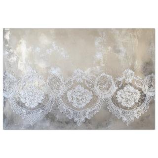 Lace Patina, textured Beige Background Tissue Paper