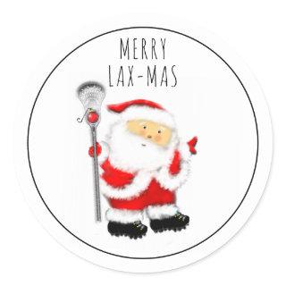 Lacrosse Merry Lax-mas Classic Round Sticker