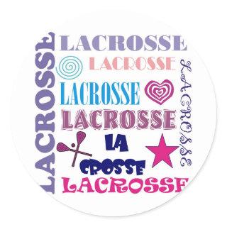 Lacrosse Repeating Classic Round Sticker