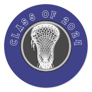 Lacrosse Seniors Blue Classic Round Sticker