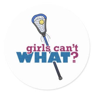 Lacrosse Stick Blue Classic Round Sticker