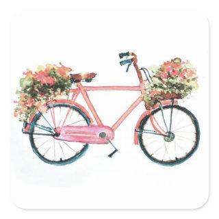 **LADIE'S BICYCLE" SQUARE STICKER