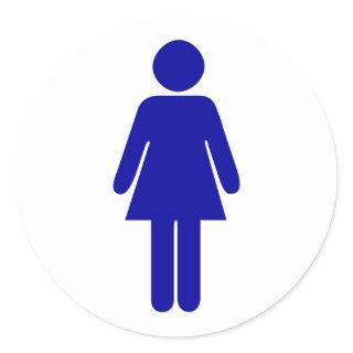 Ladies Restroom or Bathroom Sign Classic Round Sticker