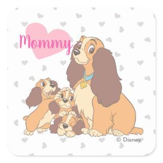 Lady and her Pups Square Sticker