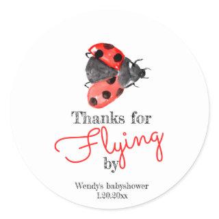 Lady bug baby shower sticker