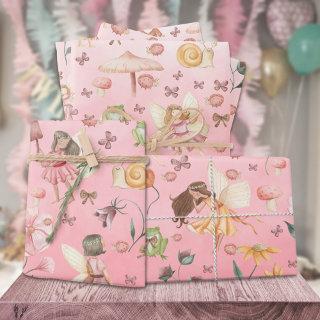 Lady Bug Butterfly Toad Gnome Fairies Garden Pink  Sheets