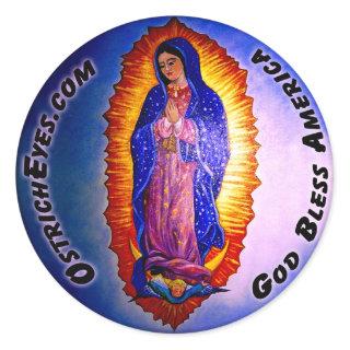 Lady Guadalupe Blessing Classic Round Sticker