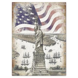 LADY LIBERTY AND OLD GLORY VINTAGE PATRIOTIC TISSUE PAPER