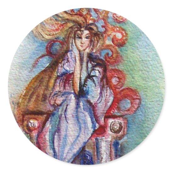 LADY OF LAKE , Magic and Mystery Classic Round Sticker