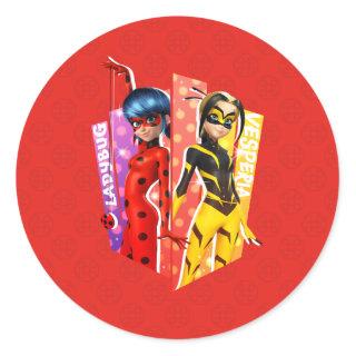 Ladybug and Vesperia Graphic Classic Round Sticker