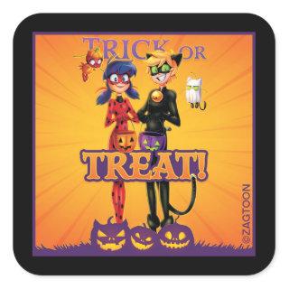 Ladybug & Cat Noir | Trick or Treat! Square Sticker