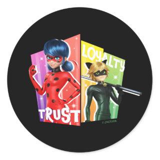 Ladybug & Cat Noir | Trust & Loyalty Classic Round Sticker