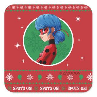 Ladybug Spots On! Holiday Graphic Square Sticker