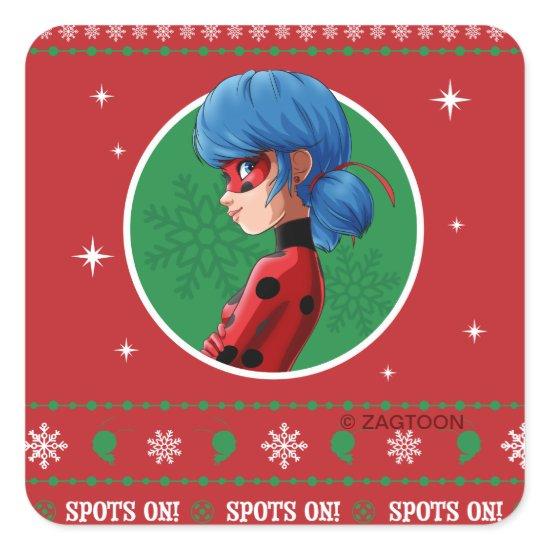 Ladybug Spots On! Holiday Graphic Square Sticker