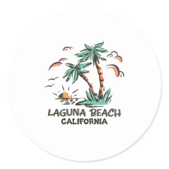 Laguna Beach-California-Colorful Sunset Classic Round Sticker