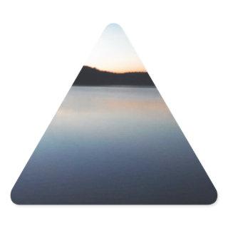 Lake Arrowhead sunset Triangle Sticker