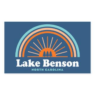 Lake Benson North Carolina Rainbow Rectangular Sticker