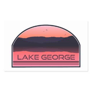 Lake George New York Red Sunrise Rectangular Sticker