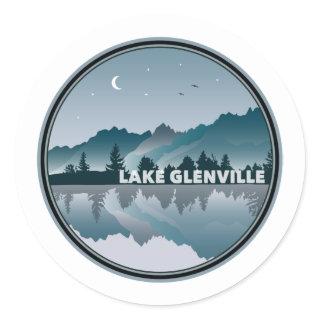 Lake Glenville North Carolina Reflection Classic Round Sticker