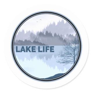 Lake Life Reflection Classic Round Sticker