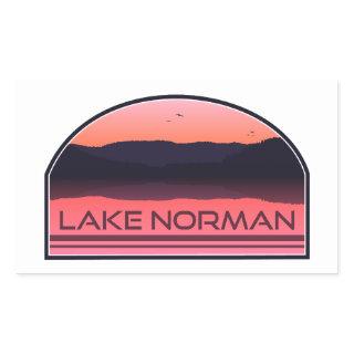 Lake Norman North Carolina Red Sunrise Rectangular Sticker