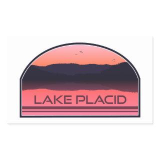 Lake Placid New York Red Sunrise Rectangular Sticker