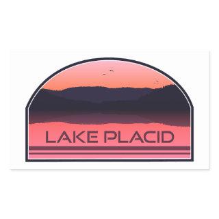 Lake Placid New York Red Sunrise Rectangular Sticker