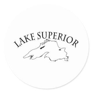 Lake Superior Map Classic Round Sticker